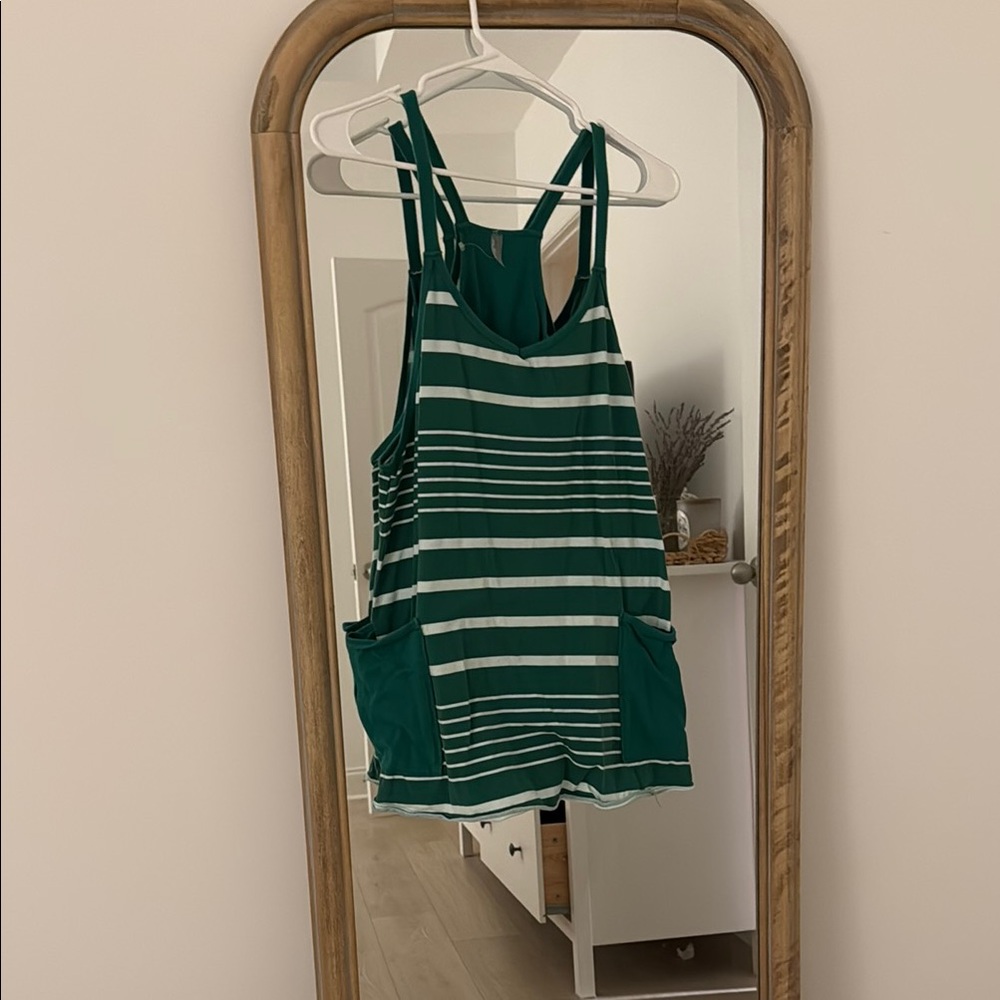 Free people Green Striped romper